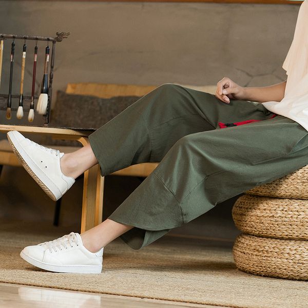 mens pants 4 colors japanese summer casual loose cotton hemp beach capris harlan baggy 230809, Black
mens pants 4 colors japanese summer casual loose cotton hemp beach capris harlan baggy 230809, Black