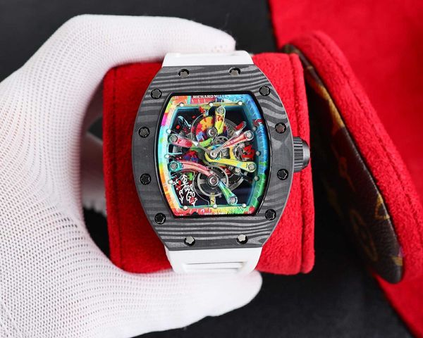 rm68-01 real tourbillon watch fantasic superb men wrist watches 6oeg high-end quality mechanical uhr all ti/carbon fiber case montre richar, Slivery;brown
rm68-01 real tourbillon watch fantasic superb men wrist watches 6oeg high-end quality mechanical uhr all ti/carbon fiber case montre richar, Slivery;brown