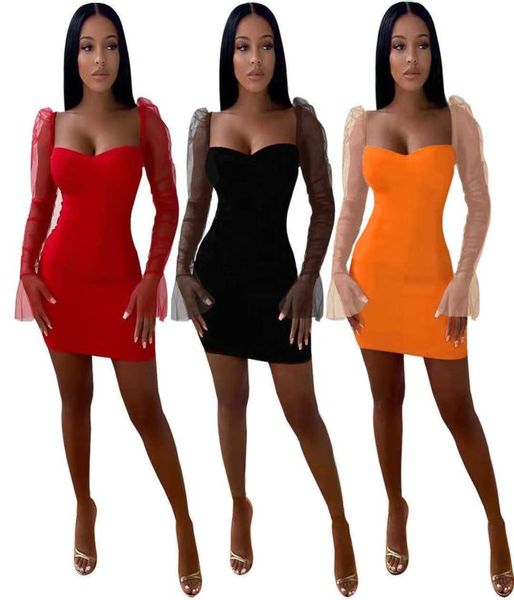 women mesh stitching flare puff sleeve square neck dress mini spring slim fashion chic valentine dresses women6251484, Black;gray
women mesh stitching flare puff sleeve square neck dress mini spring slim fashion chic valentine dresses women6251484, Black;gray
