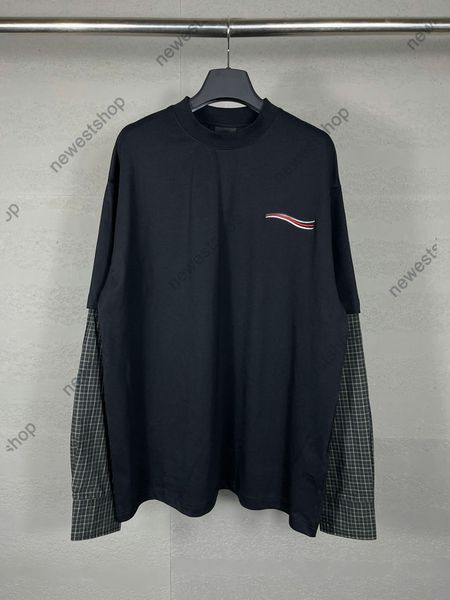 24ss mens plus tees men designer t shirt europe embroidered patchwork shirts men fake two-piece long sleeved t-shirt women casual tshirt xs-, Black;brown
24ss mens plus tees men designer t shirt europe embroidered patchwork shirts men fake two-piece long sleeved t-shirt women casual tshirt xs-, Black;brown