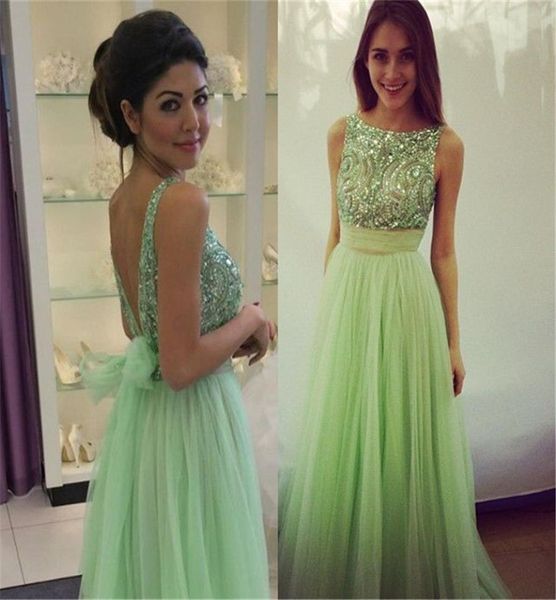delicate crystals tulle prom dress bowknot aline mint green beading evening dresses open back party gowns4257284, Black
delicate crystals tulle prom dress bowknot aline mint green beading evening dresses open back party gowns4257284, Black
