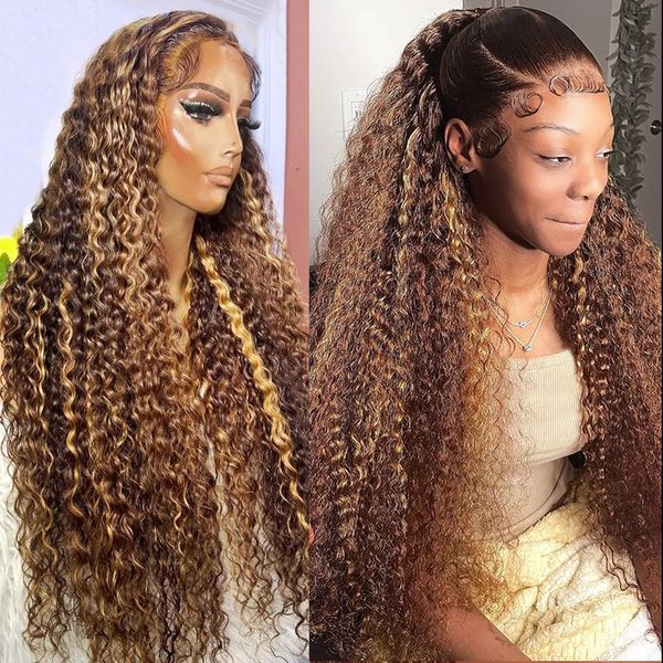 30 38 Inch Highlight Ombre Curly 13x4 Lace Front Human Hair Wigs Brazilian 250% Colored Deep Wave Frontal Wigs for Women, Blonde
30 38 Inch Highlight Ombre Curly 13x4 Lace Front Human Hair Wigs Brazilian 250% Colored Deep Wave Frontal Wigs for Women, Blonde