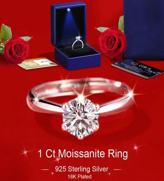 1ct women moissanite rings 925 sterling silver 18k plated diamond lady wedding ring gift with box adjustable size fash5945915, Slivery;golden
1ct women moissanite rings 925 sterling silver 18k plated diamond lady wedding ring gift with box adjustable size fash5945915, Slivery;golden
