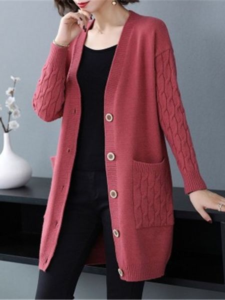 women's knits tees autumn women vintage sweater coat v neck solid loose knitwear single breasted casual knit cardigan outwear sueter mu, White
women's knits tees autumn women vintage sweater coat v neck solid loose knitwear single breasted casual knit cardigan outwear sueter mu, White