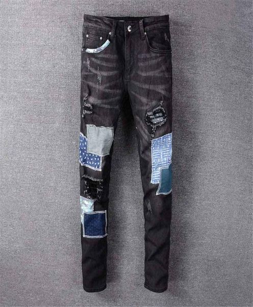 21ss classic mens jeans hip hop stylist pants distressed ripped biker slim fit motorcycle denim jean7804158, Blue
21ss classic mens jeans hip hop stylist pants distressed ripped biker slim fit motorcycle denim jean7804158, Blue