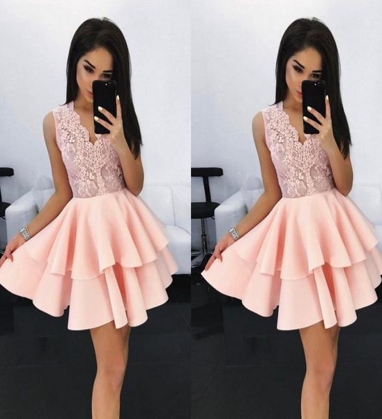 light pink lace beaded short prom dresses two layers skirt vneck hollow back homecoming dress cocktail party evening gowns 7074735, Black
light pink lace beaded short prom dresses two layers skirt vneck hollow back homecoming dress cocktail party evening gowns 7074735, Black