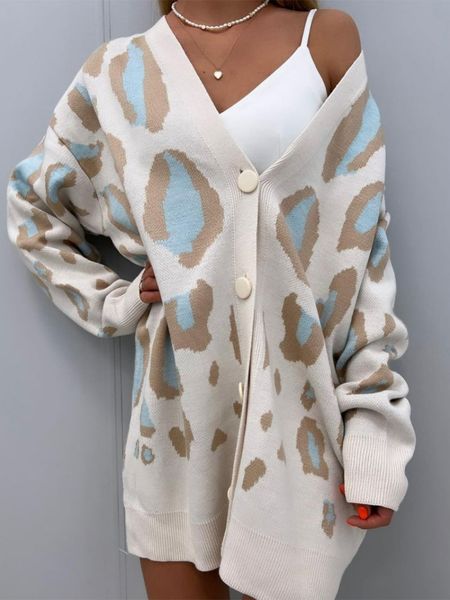 women's knits tee's knitted cardigan 2023 jacquard mid length autumnwinter coat ladies loose leopard pattern 230809, White
women's knits tee's knitted cardigan 2023 jacquard mid length autumnwinter coat ladies loose leopard pattern 230809, White