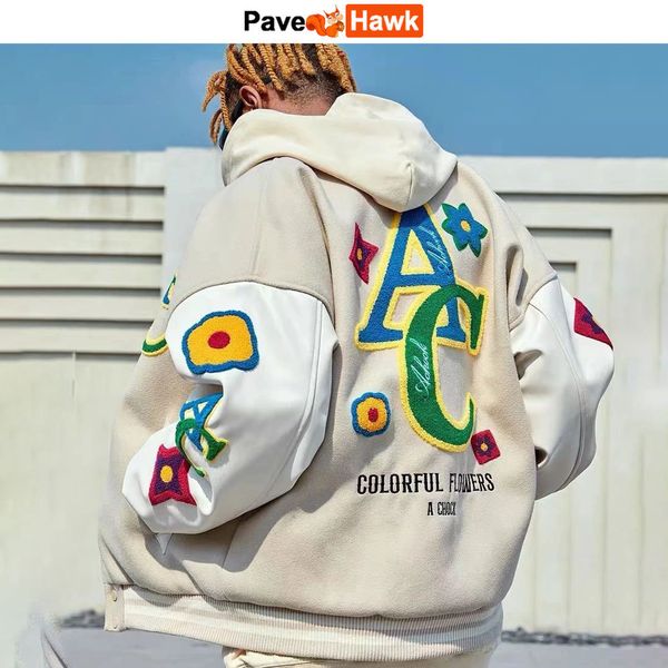 mens jackets flower embroidered flocking jacket men women streetwear varsity baseball coat moto patchwork hip hop bomber autumn 230810, Black;brown
mens jackets flower embroidered flocking jacket men women streetwear varsity baseball coat moto patchwork hip hop bomber autumn 230810, Black;brown
