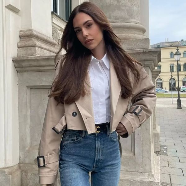 womens jackets pb za early autumn fashion simple style solid color belt long sleeve short casual windbreaker coat 230809, Black;brown
womens jackets pb za early autumn fashion simple style solid color belt long sleeve short casual windbreaker coat 230809, Black;brown