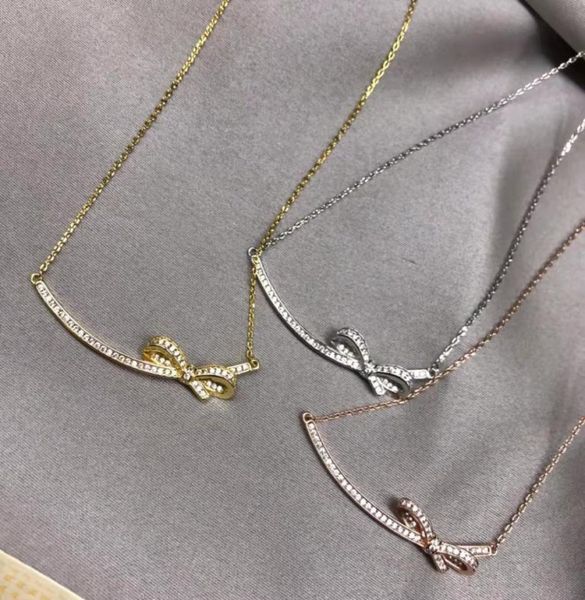 luxury designer fashion simple diamond bow necklace gold silver rose gold three colors are available6794149
luxury designer fashion simple diamond bow necklace gold silver rose gold three colors are available6794149