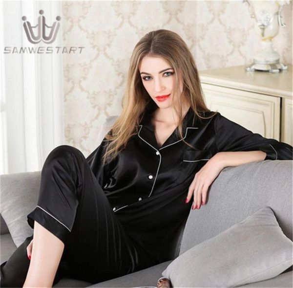 women silk pajama sets satin pyjama sleepwear long sleeve large size fashion pajamas for girl nightwear suit home new 2020 pjs y202602132, Black;red
women silk pajama sets satin pyjama sleepwear long sleeve large size fashion pajamas for girl nightwear suit home new 2020 pjs y202602132, Black;red