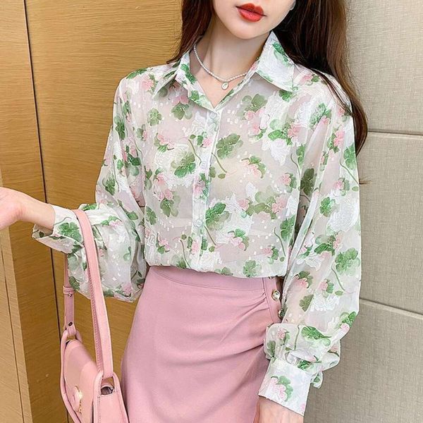 jacquard fabric chiffon shirt for women loose autumn feminine fashion all matching long sleeved, White
jacquard fabric chiffon shirt for women loose autumn feminine fashion all matching long sleeved, White