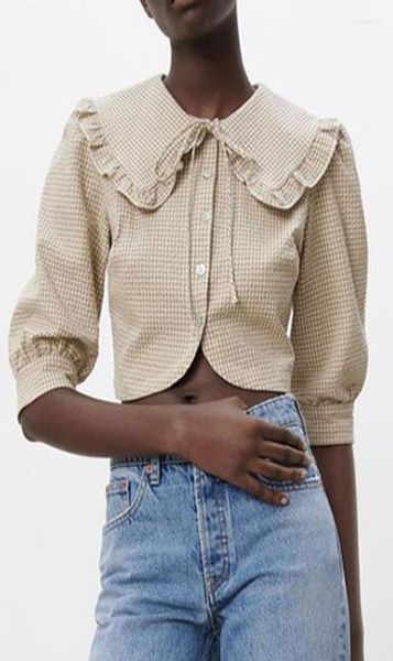 women039s blouses spring and summer sweet agereducing temperament doll collar plaid texture button decorative shirt short 1565084, White
women039s blouses spring and summer sweet agereducing temperament doll collar plaid texture button decorative shirt short 1565084, White
