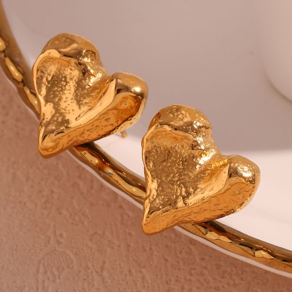 casting mould thick bold irregular fashion heart stud earrings for women gold plated trendy stainless steel jewelry, Golden;silver
casting mould thick bold irregular fashion heart stud earrings for women gold plated trendy stainless steel jewelry, Golden;silver