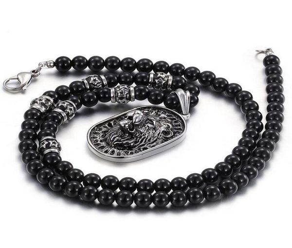 punk black glass bead link chain lion pendant necklace men women black rhinestones gold silver 316l stainless steel animal sweater7037434
punk black glass bead link chain lion pendant necklace men women black rhinestones gold silver 316l stainless steel animal sweater7037434