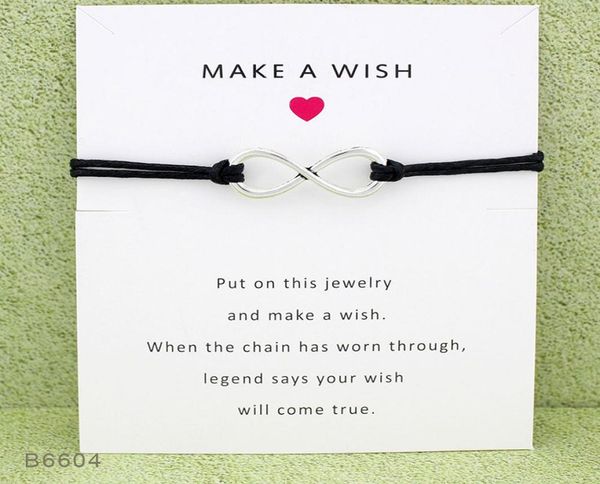 new infinity wish wrap bracelets with gift card women make a wish charm wax rope wristband for men fashion jewelry gift5452329, Golden;silver
new infinity wish wrap bracelets with gift card women make a wish charm wax rope wristband for men fashion jewelry gift5452329, Golden;silver