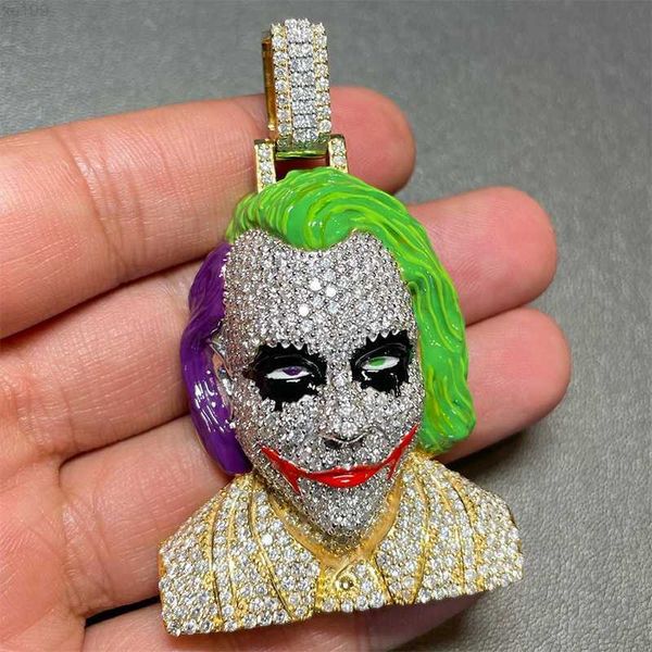 new oversized european and american style clown hip-hop pendant design vvs moissanite diamond jewelry hip-hop pendant, Silver
new oversized european and american style clown hip-hop pendant design vvs moissanite diamond jewelry hip-hop pendant, Silver