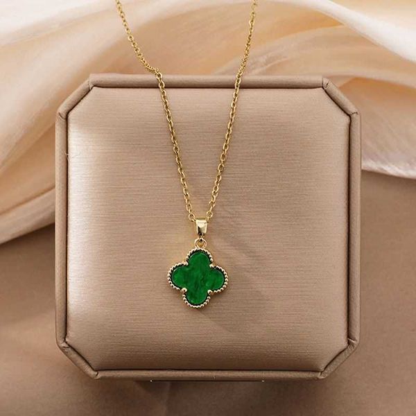 van clover necklace korean double-sided simple four-leaf clover titanium steel women's necklace new tide shell pendant net red colorfas, Silver
van clover necklace korean double-sided simple four-leaf clover titanium steel women's necklace new tide shell pendant net red colorfas, Silver