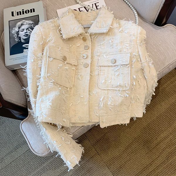 womens jackets spring luxury vintage tweed women designer chic coat elegant crop single breasted outwear korean streetwear b117 230809, Black;brown
womens jackets spring luxury vintage tweed women designer chic coat elegant crop single breasted outwear korean streetwear b117 230809, Black;brown