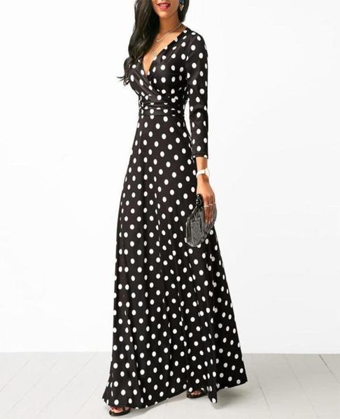 women polka dot long sleeve boho dress elegant vintage women dresses party v neck maxi long dress fashion ladies dresses13153463, Black;gray
women polka dot long sleeve boho dress elegant vintage women dresses party v neck maxi long dress fashion ladies dresses13153463, Black;gray
