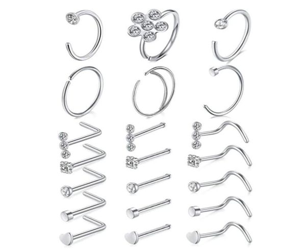 nose rings hoop l shape studs stainless steel screw bone flat diamond opal heart high nostril piercing jewelry for women men7984775, Silver
nose rings hoop l shape studs stainless steel screw bone flat diamond opal heart high nostril piercing jewelry for women men7984775, Silver