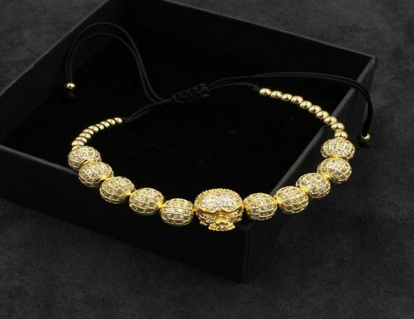 new zircon bracelets men jewelry cubic micro pave cz skull charm 4mm round beads braided macrame bracelet pulseira feminina1401125, Black
new zircon bracelets men jewelry cubic micro pave cz skull charm 4mm round beads braided macrame bracelet pulseira feminina1401125, Black