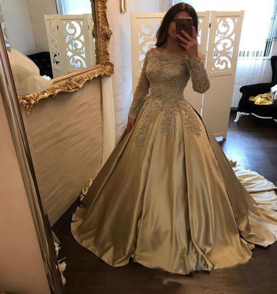2018 gold appliqued prom dresses long sleeve lace evening party gowns sequined satin bateau pageant gowns red carpet dress custom 6378722, Black;red
2018 gold appliqued prom dresses long sleeve lace evening party gowns sequined satin bateau pageant gowns red carpet dress custom 6378722, Black;red
