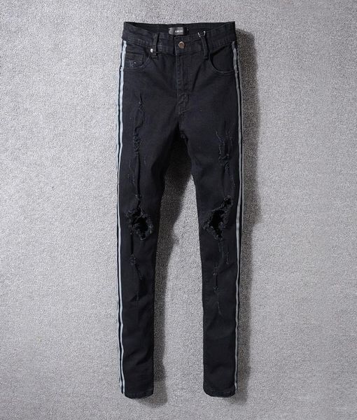 mens hole side strip skinny black jeans designer distressed badge slim fit motorcycle biker ripped beggar hip hop denim pants 53326192666, Blue
mens hole side strip skinny black jeans designer distressed badge slim fit motorcycle biker ripped beggar hip hop denim pants 53326192666, Blue