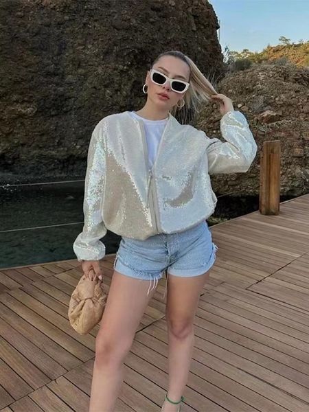 womens jackets autumn sequin jacket women hic fashion shiny bomber casual female zipper with pockets high street coat outfits 230809, Black;brown
womens jackets autumn sequin jacket women hic fashion shiny bomber casual female zipper with pockets high street coat outfits 230809, Black;brown