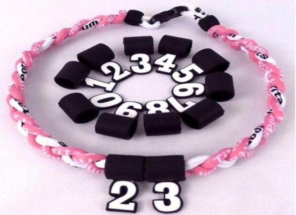 2020 whole silicone numbers digital number pendant softball baseball necklace accessories rubber number pendants jewelry9599412