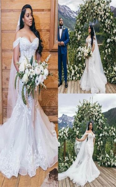 2021 plus size mermaid wedding dresses offshoulder full appliqued lace wedding gown backles sweep train custom made vestidos de n94734962, White
2021 plus size mermaid wedding dresses offshoulder full appliqued lace wedding gown backles sweep train custom made vestidos de n94734962, White