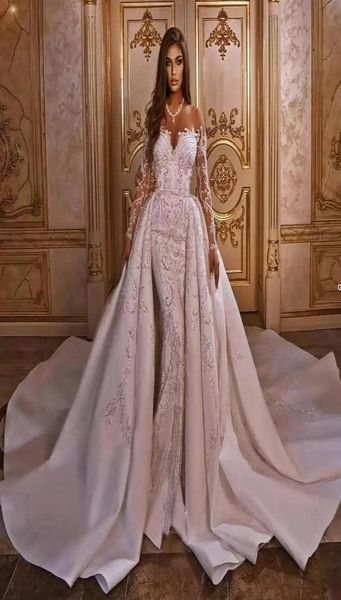 2022 luxury mermaid wedding dress with detachable skirt appliqued arabic trumpet bridal gowns long sleeves bohemian robe de bc12779090749, White
2022 luxury mermaid wedding dress with detachable skirt appliqued arabic trumpet bridal gowns long sleeves bohemian robe de bc12779090749, White