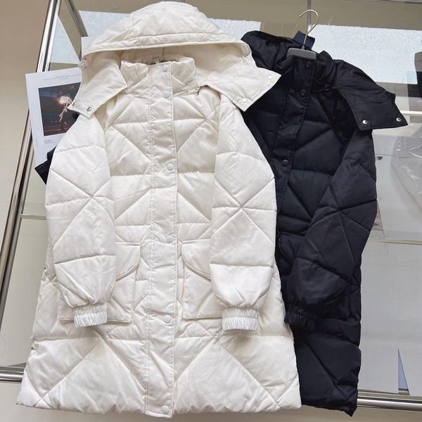 designer women thicked parka coats mid length hooded downs jackets large casual warm winter outwear classic geometric stitching sml, Black
designer women thicked parka coats mid length hooded downs jackets large casual warm winter outwear classic geometric stitching sml, Black