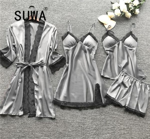 whole satin lace pajamas sets womens 5pc strap pants suit sleepwear spring autumn home wear nightwear bath gown m5xl wome6728999, Gray
whole satin lace pajamas sets womens 5pc strap pants suit sleepwear spring autumn home wear nightwear bath gown m5xl wome6728999, Gray