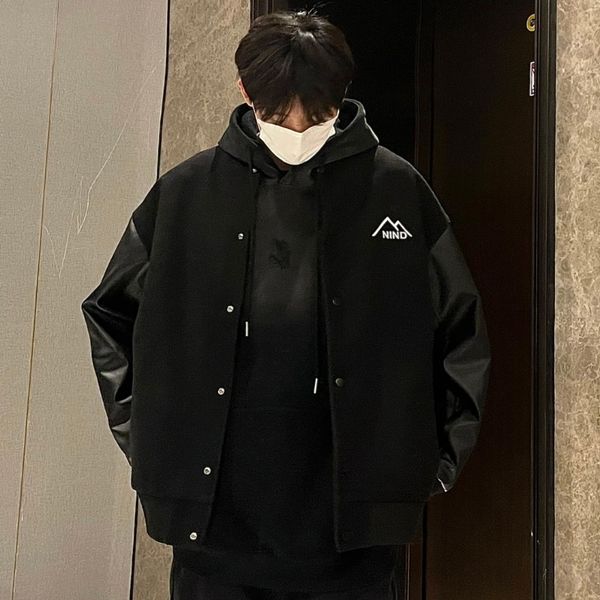 men's jackets 2023 autumn versatile casual trend spliced coat men clothing 230809, Black;brown
men's jackets 2023 autumn versatile casual trend spliced coat men clothing 230809, Black;brown
