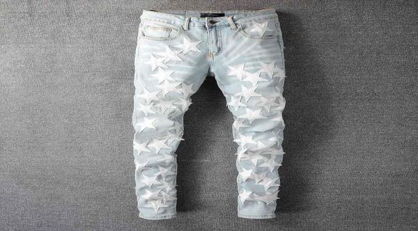 men039s jeans kiovno star patches streetwear ripped stretch denim trousers washed skinny pants6681110, Blue
men039s jeans kiovno star patches streetwear ripped stretch denim trousers washed skinny pants6681110, Blue
