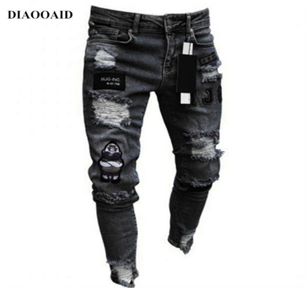 new streetwear hiphop men jeans skinny fashion embroidery personality classic destroyed swag trousers male denim pants8525722, Blue
new streetwear hiphop men jeans skinny fashion embroidery personality classic destroyed swag trousers male denim pants8525722, Blue
