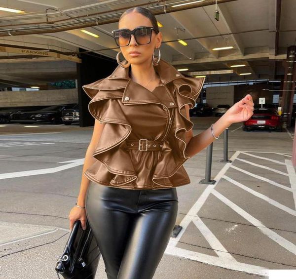 women039s vests ewsfv 2022 autumn and winter women fashion lapel sleeveless waist pull up ruffled leather waistcoat jacket9112395, Black;white
women039s vests ewsfv 2022 autumn and winter women fashion lapel sleeveless waist pull up ruffled leather waistcoat jacket9112395, Black;white