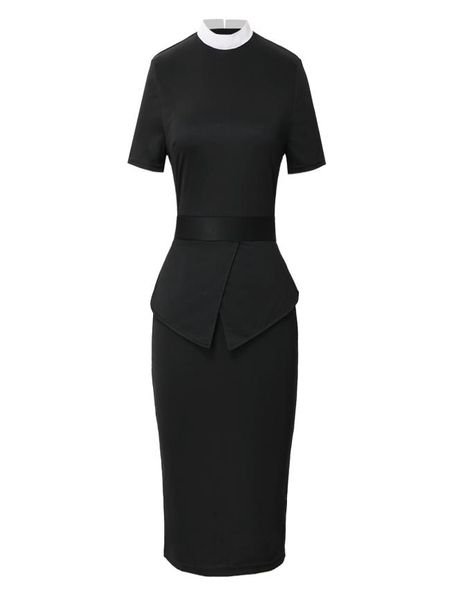 short sleeve women clergy dress catholic work dresses black1004750, White;black
short sleeve women clergy dress catholic work dresses black1004750, White;black