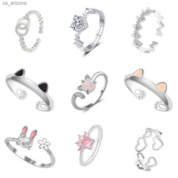 cat ear finger rings open cute footprints ring for women girl pearl hollow geometric gift adjustable fine jewelry accessories l230620, Silver
cat ear finger rings open cute footprints ring for women girl pearl hollow geometric gift adjustable fine jewelry accessories l230620, Silver