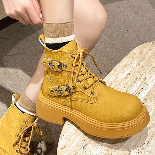 boot lace up chunky motorcycle block heel black punk platform shoes buckle design female ankle boot 230810
boot lace up chunky motorcycle block heel black punk platform shoes buckle design female ankle boot 230810