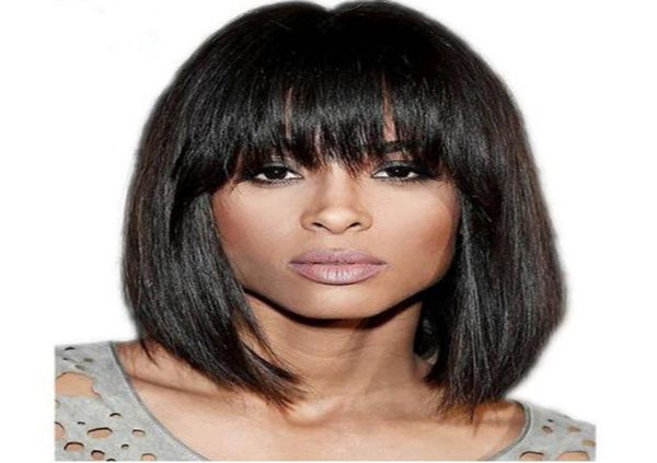 charming short cut bob wig simulation human hair wig with bangs black color silky straight wig in stock1788871
charming short cut bob wig simulation human hair wig with bangs black color silky straight wig in stock1788871