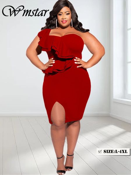 plus size dresses single shoulder size evening for women 2023 solid color chic ruffles midi split dress wholesale drop 230809, Black
plus size dresses single shoulder size evening for women 2023 solid color chic ruffles midi split dress wholesale drop 230809, Black