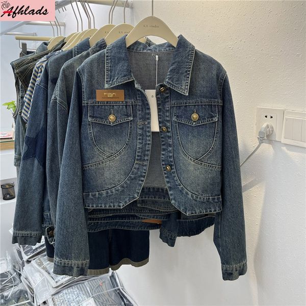 women's jackets autumn office lady casual denim coat turn down collar long sleeve streetwear single breasted loose short jacket 230809, Black;brown
women's jackets autumn office lady casual denim coat turn down collar long sleeve streetwear single breasted loose short jacket 230809, Black;brown