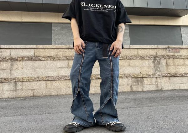mens jeans american zipper stitching men high street design sense european niche loose all match straight casual micro flare trous2349798, Blue
mens jeans american zipper stitching men high street design sense european niche loose all match straight casual micro flare trous2349798, Blue