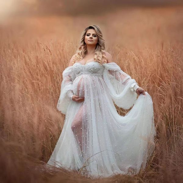 charming pearls bridal bathrobe sweetheart puffy sleeve womens p shoot dress front slit night robe maternity pgraphy wear, White
charming pearls bridal bathrobe sweetheart puffy sleeve womens p shoot dress front slit night robe maternity pgraphy wear, White