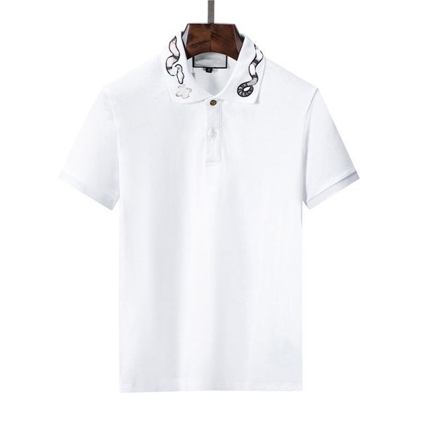 2023summer classic men's casual polo shirt short sleeve t-shirt floral embroidered down collar design, White;black
2023summer classic men's casual polo shirt short sleeve t-shirt floral embroidered down collar design, White;black