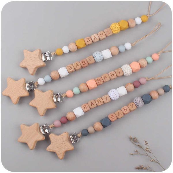 new baby pacifier clip chain personalized name diy star wooden silicone teethers dummy nipple holder clips teething toy
new baby pacifier clip chain personalized name diy star wooden silicone teethers dummy nipple holder clips teething toy