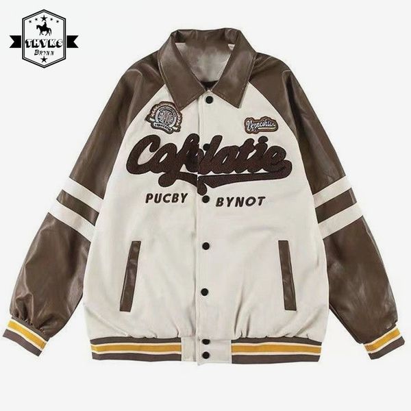 womens jackets spring autumn baseball jacket men patchwork leather bomber coat american vintage letter embroidery casual pilot 230810, Black;brown
womens jackets spring autumn baseball jacket men patchwork leather bomber coat american vintage letter embroidery casual pilot 230810, Black;brown