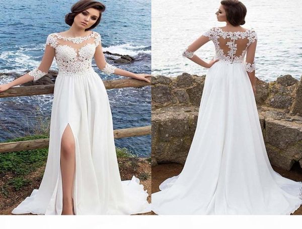 summer beach millanova 2019 sheer lace appliqued a line wedding dresses half sleeves high split chiffon bridal gowns2618234, White
summer beach millanova 2019 sheer lace appliqued a line wedding dresses half sleeves high split chiffon bridal gowns2618234, White